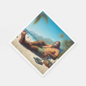 Serviette En Papier Bigfoot sur la plage (Coin)