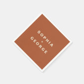 Serviette En Papier Bijou Boho moderne Mariage de tonalité Terre (Coin)