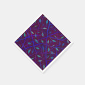 Serviette En Papier Bijou de Bourgogne foncé Monogramme de feuillage (Coin)