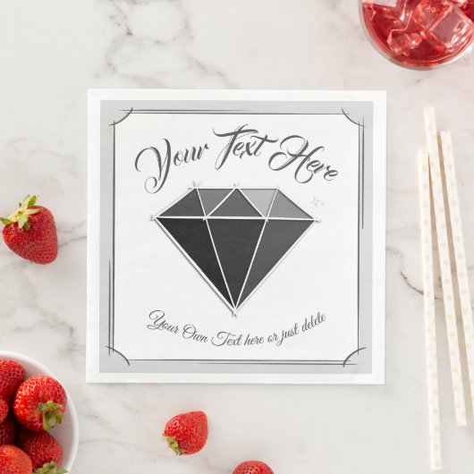 Serviette En Papier Bijoux en pierre de diamant noire (En situation)