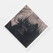 Serviette En Papier Bijoux feuille Merci Rose or830 (Coin)