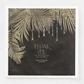 Serviette En Papier Bijoux Palm Leaf Merci Gold ID830 (Devant)
