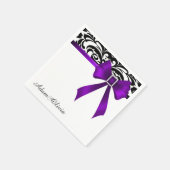 Serviette En Papier Bijoux violet Bow Mariage damassé (Coin)