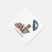 Serviette En Papier Bikini Girl Beach Napping Thunder_Cove (Coin)