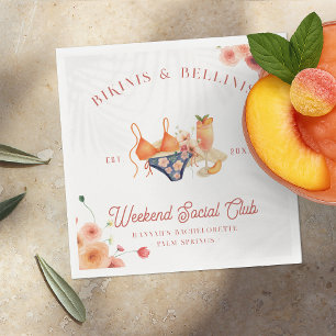 Serviette En Papier Bikinis & Bellinis Club de Filles pour Enterrement