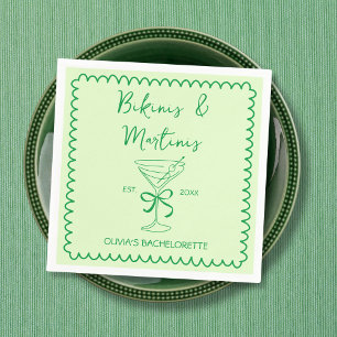 Serviette En Papier Bikinis et martinis à main tiré