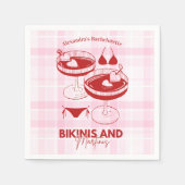 Serviette En Papier Bikinis Et Martinis Bachelorette (Devant)