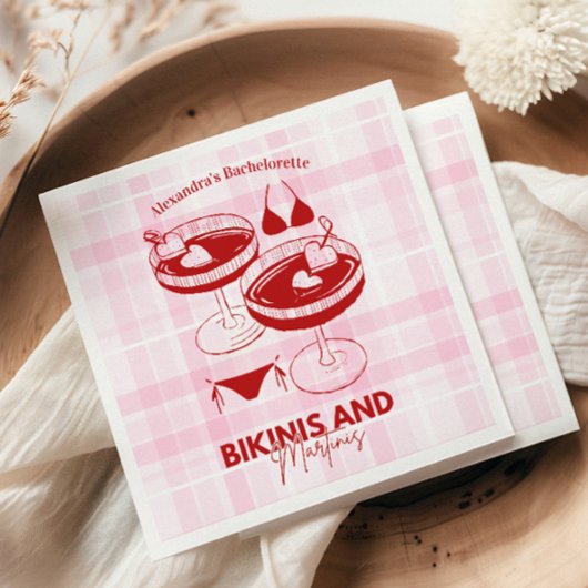 Serviette En Papier Bikinis Et Martinis Bachelorette
