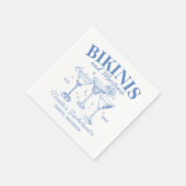 Serviette En Papier Bikinis Et Martinis Bachelorette Bleue (Coin)