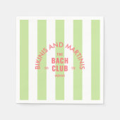 Serviette En Papier Bikinis Et Martinis Le Bach Club Green Stripe (Devant)