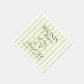 Serviette En Papier Bikinis et Martinis Vert rayé (Coin)