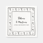 Serviette En Papier Bikinis & Martinis Personnaliser Bachelorette Part (Devant)