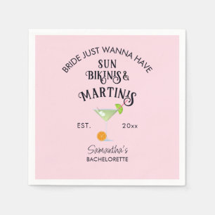 Serviette En Papier Bikinis & Martinis Plage Tropicale Enterrement de