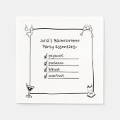 Serviette En Papier Bikinis, Martinis, Pyjamas, Procuco Bachelorette (Devant)