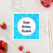 Serviette En Papier Billard bleu clair eau photo Anniversaire (En situation)