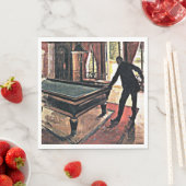 Serviette En Papier Billard, célèbre peinture, (En situation)