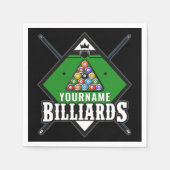 Serviette En Papier Billard personnalisé NOM Cue Rack Pool Room (Devant)