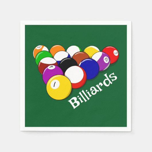 Serviette En Papier Billiard Balls Design Papier Naples (Devant)