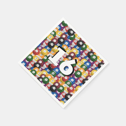 Serviette En Papier Billiard Balls pour 16e anniversaire (Coin)
