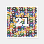 Serviette En Papier Billiard Balls pour 21e anniversaire (Devant)