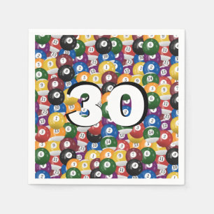 Serviette En Papier Billiard Balls pour 30e anniversaire