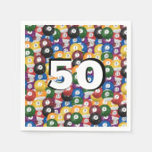 Serviette En Papier Billiard Balls pour 50e anniversaire (Devant)