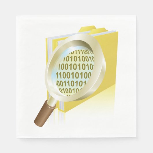 Serviette En Papier Binary Data Magnification de verre Recherche de fi (Devant)