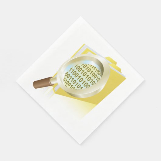 Serviette En Papier Binary Data Magnification de verre Recherche de fi (Coin)