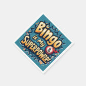 Serviette En Papier Bingo Est Ma Superpuissance Retro Bingo Love (Coin)