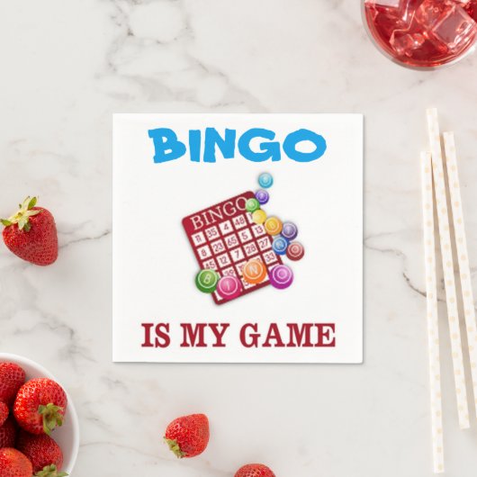 SERVIETTE EN PAPIER BINGO EST MON JEU (En situation)