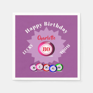 Serviette En Papier Bingo Thème Anniversaire Fête Personnalisée