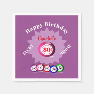 Serviette En Papier Bingo Thème Anniversaire Fête Personnalisée