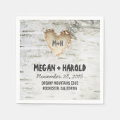 Serviette En Papier Birch Heart Rustic Tree inspiré (Devant)