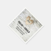 Serviette En Papier Birch Heart Rustic Tree inspiré (Coin)