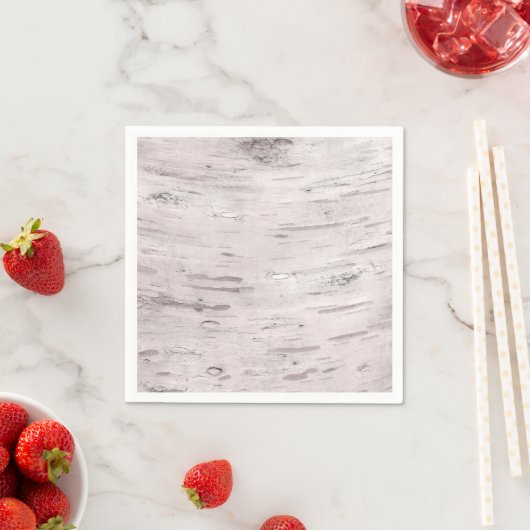 Serviette En Papier Birch Tree blanc Bois Rustique Grange mariage (En situation)