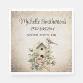 Serviette En Papier Birdhouse Botanical Nature 75e anniversaire (Devant)