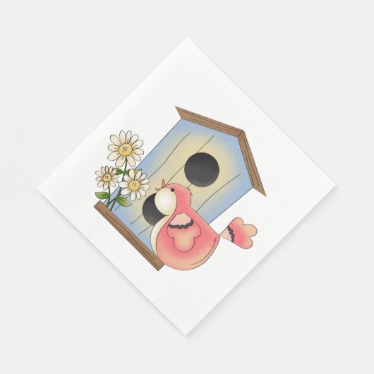 Serviette En Papier Birdhouse et Bird (Coin)