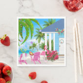 Serviette En Papier Birds and Beach House Vacances de Noël tropicales (En situation)