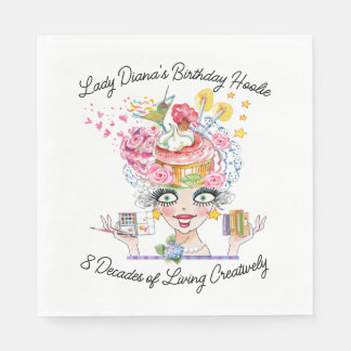 Serviette En Papier Birthday Babe With Art and Books
