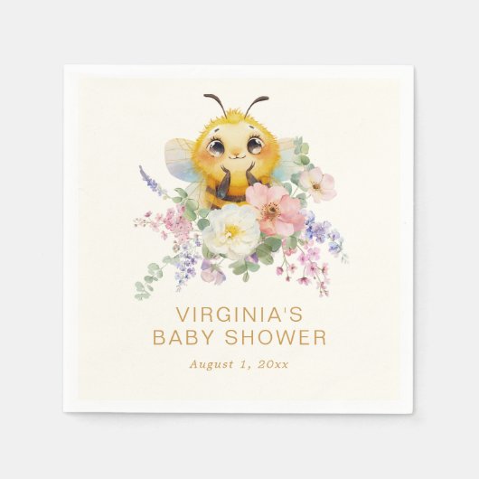 Serviette En Papier Birthday Bee (Devant)