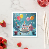Serviette En Papier Birthday Cartoon Germ Party Fun (En situation)