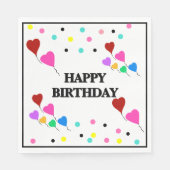 Serviette En Papier Birthday Heart Balloons Polka Dots (Devant)