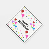 Serviette En Papier Birthday Heart Balloons Polka Dots (Coin)