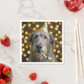 Serviette En Papier Birthday Irish Wolfhound Dog With Party Hat (En situation)