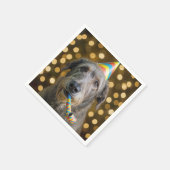 Serviette En Papier Birthday Irish Wolfhound Dog With Party Hat (Coin)