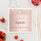 Serviette En Papier Birthday party rose gold confetti pink luncheon (En situation)