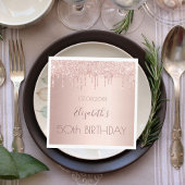 Serviette En Papier Birthday party rose gold drips pink luncheon