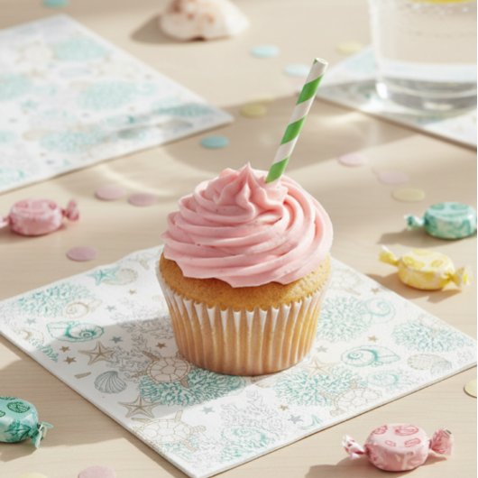 Serviette En Papier Birthday party turtles, underwater tableware