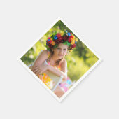 Serviette En Papier Birthday Personalized Photo Text Design Cocktail (Coin)