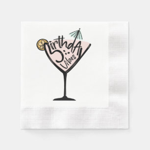 Serviette En Papier Birthday Vibes Cocktail